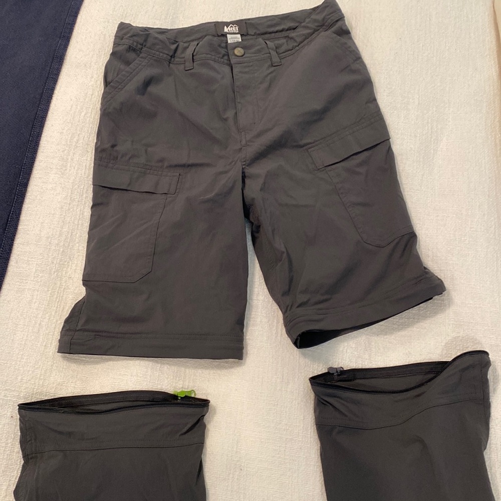 Kids REI convertible pants, charcoal, size L (14/16)
